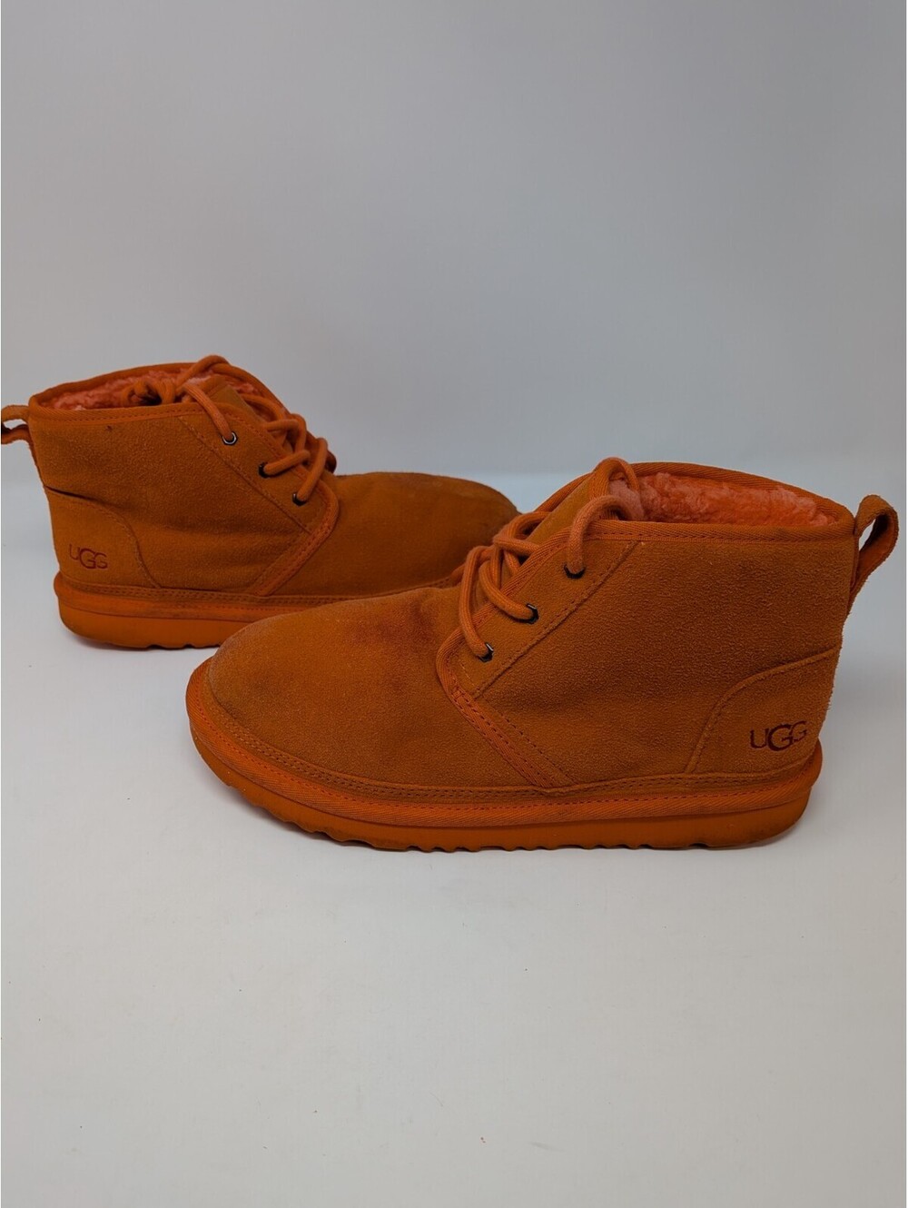 UGG Neumel Boots Orange Suede Sheepskin Lined Chukka Women's US 6 1017320